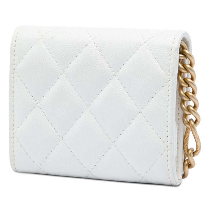 Chanel Matelassé Caviar Card Holder on Chain