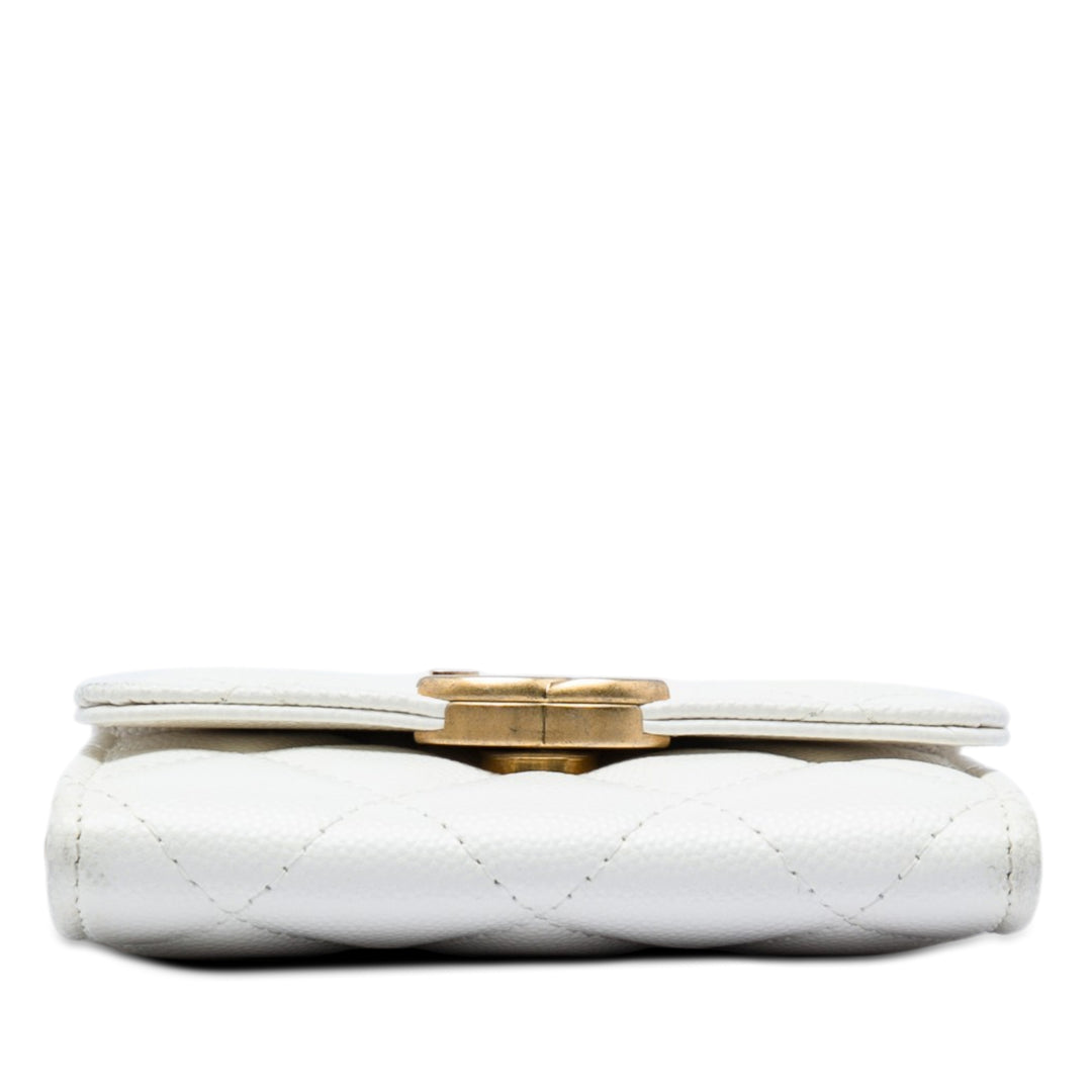 Chanel Matelassé Caviar Card Holder on Chain