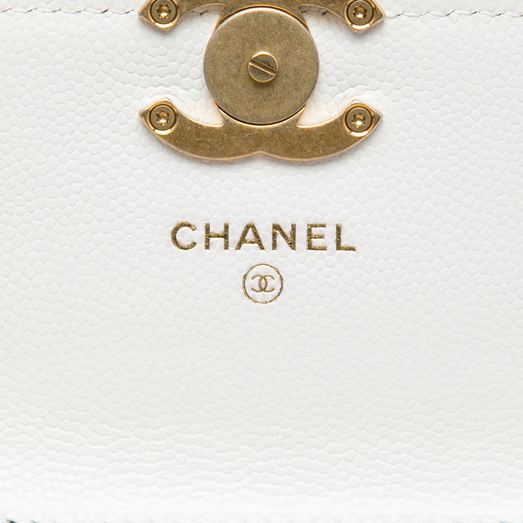 Chanel Matelassé Caviar Card Holder on Chain