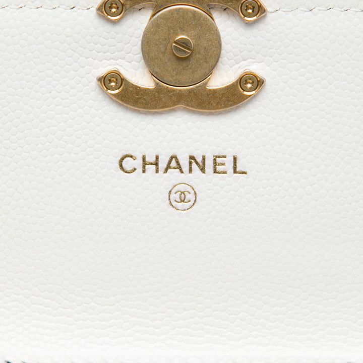 Chanel Matelassé Caviar Card Holder on Chain