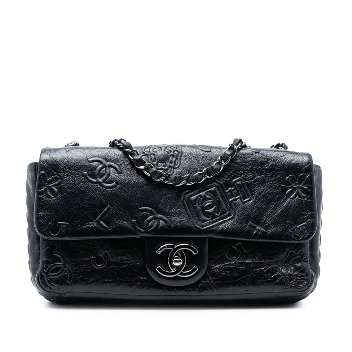 Chanel Medium embossé Cuir de veau Precious Symbols à rabat