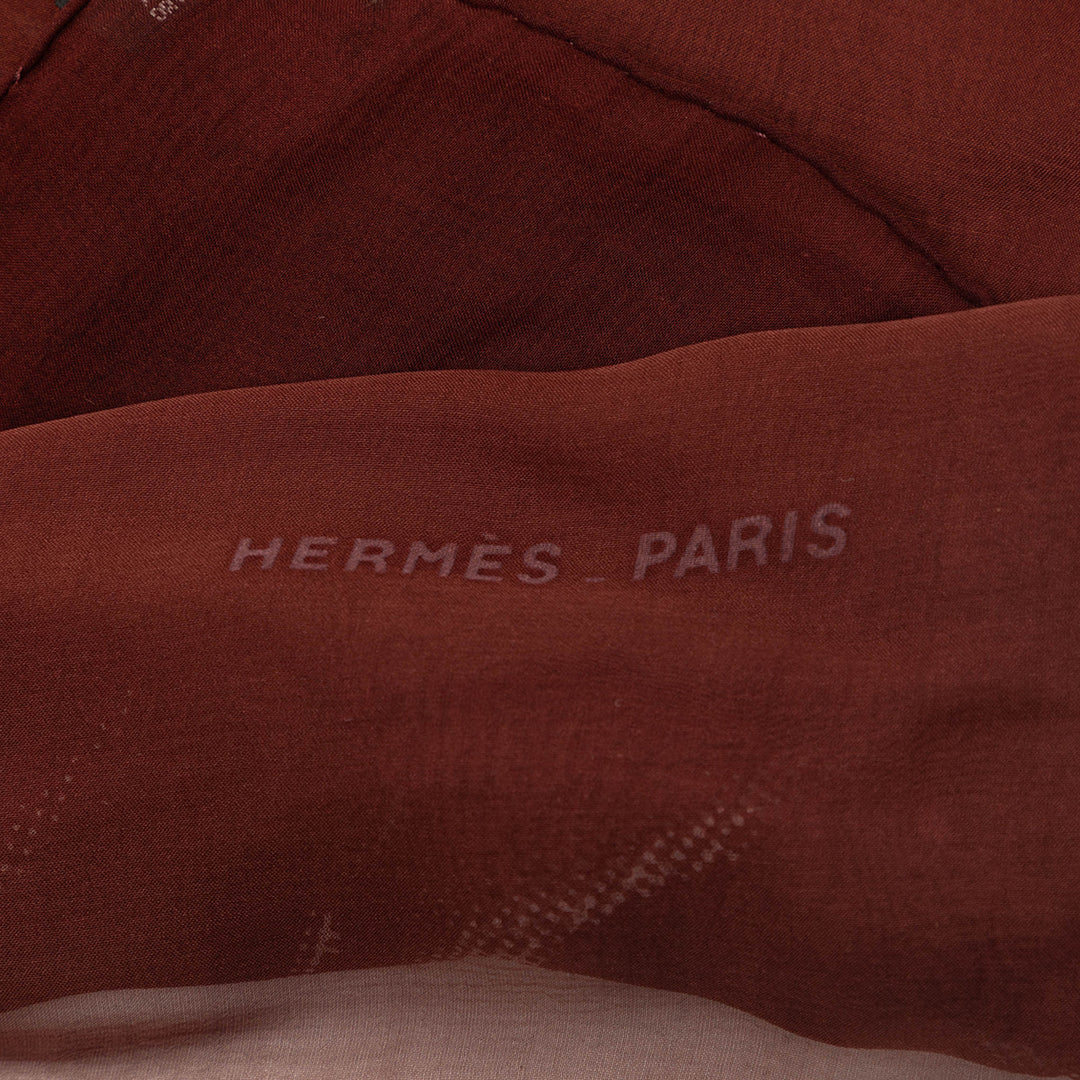 Hermès Dahlia Mousseline Shawl 140 Soie
