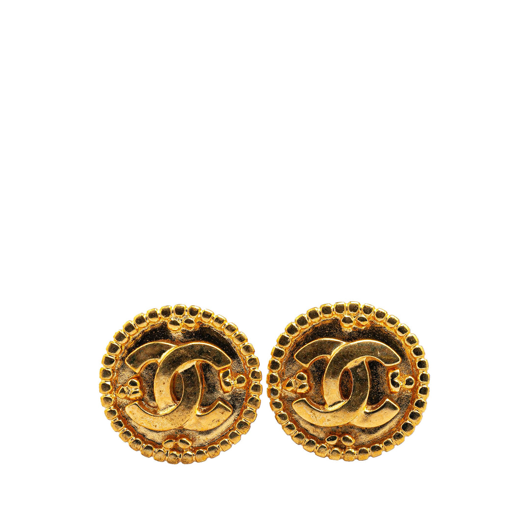 Gold Plated CC Clip On Earrings Gold - Gaby Paris