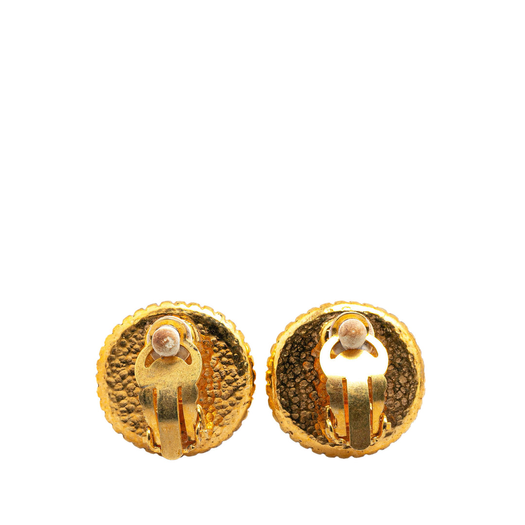 Gold Plated CC Clip On Earrings Gold - Gaby Paris