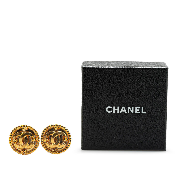 Gold Plated CC Clip On Earrings Gold - Gaby Paris