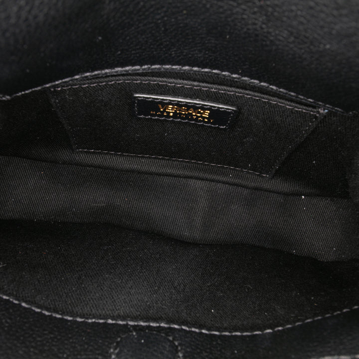 Small Leather La Medusa Chain Hobo Black - Gaby Paris