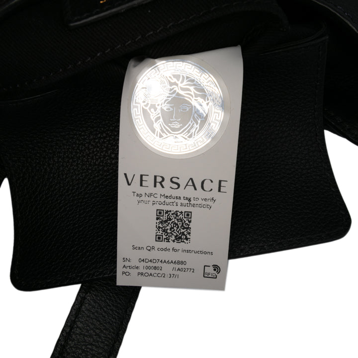 Small Leather La Medusa Chain Hobo Black - Gaby Paris