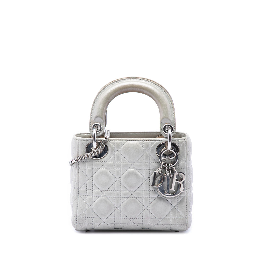Dior Mini Iridescent Cuir d’agneau Cannage Lady Dior
