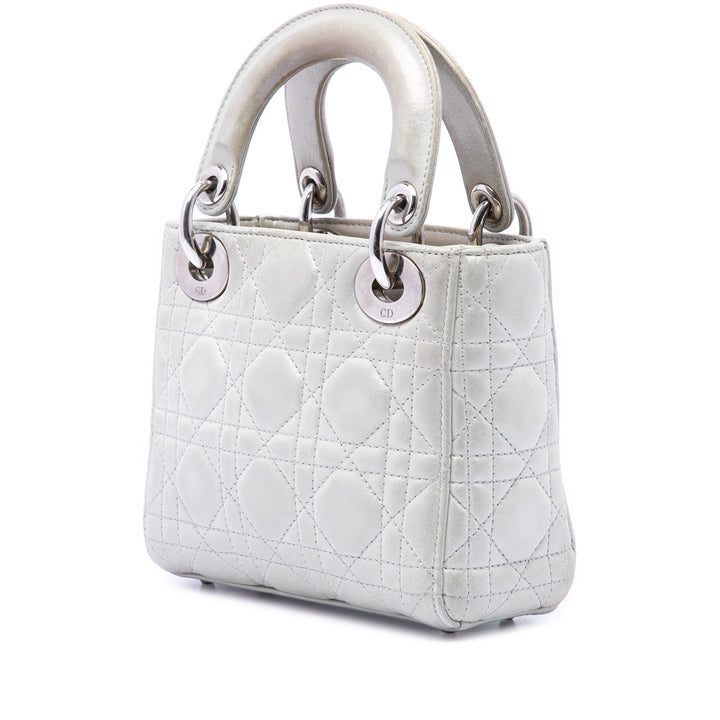 Dior Mini Iridescent Cuir d’agneau Cannage Lady Dior
