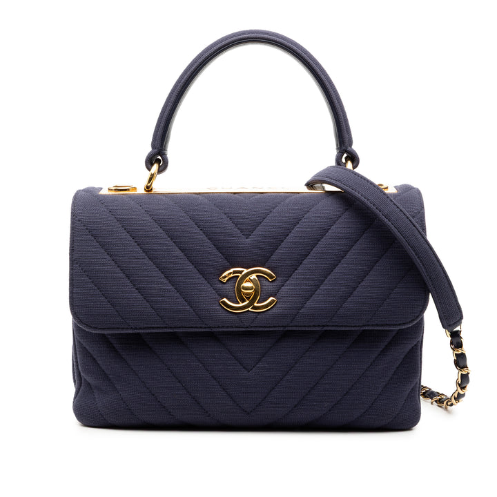 Chanel Small Chevron Jersey Trendy CC anse supérieure à rabat