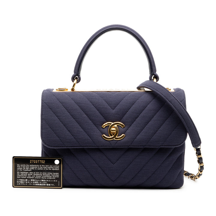 Chanel Small Chevron Jersey Trendy CC anse supérieure à rabat