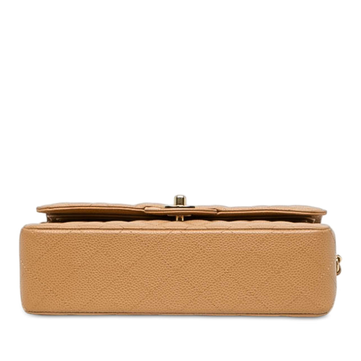 Chanel Classic Double rabat Petit Cuir caviar Marron – vue 3 – GABY PARIS