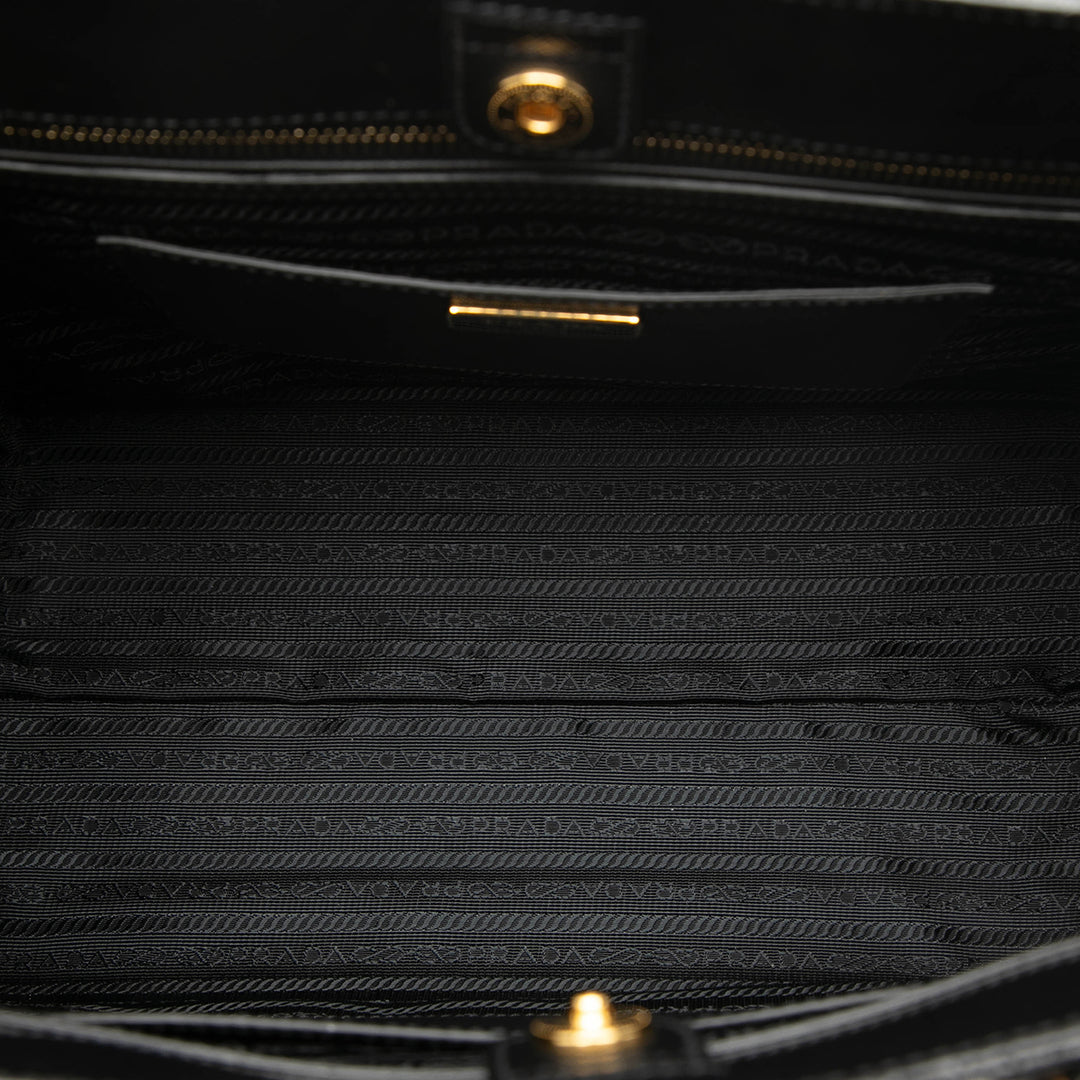 Bicolore Lux Galleria Sac Moyen Saffiano Noir