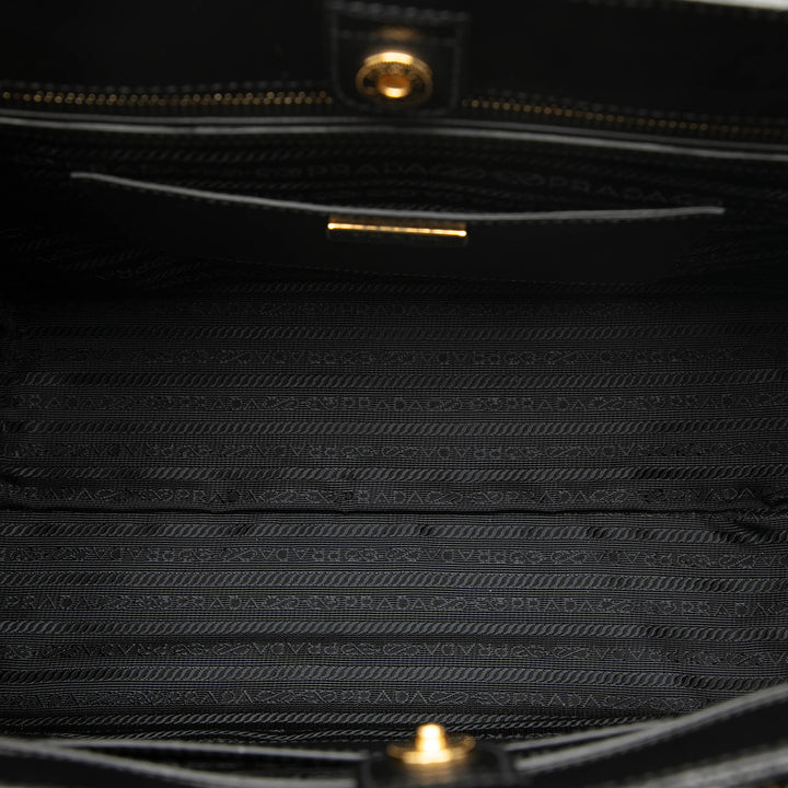 Bicolore Lux Galleria Sac Moyen Saffiano Noir