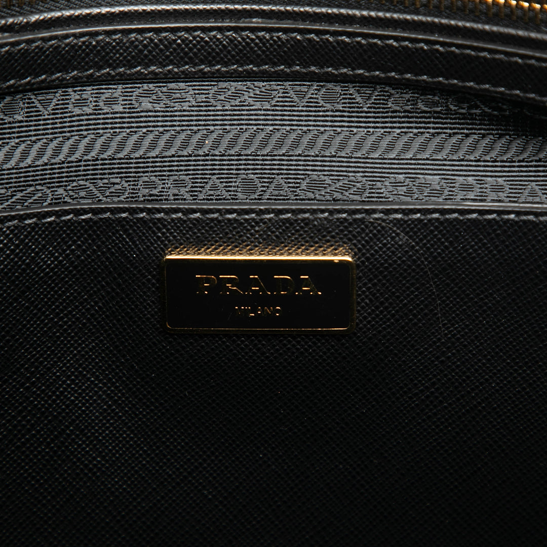 Bicolore Lux Galleria Sac Moyen Saffiano Noir