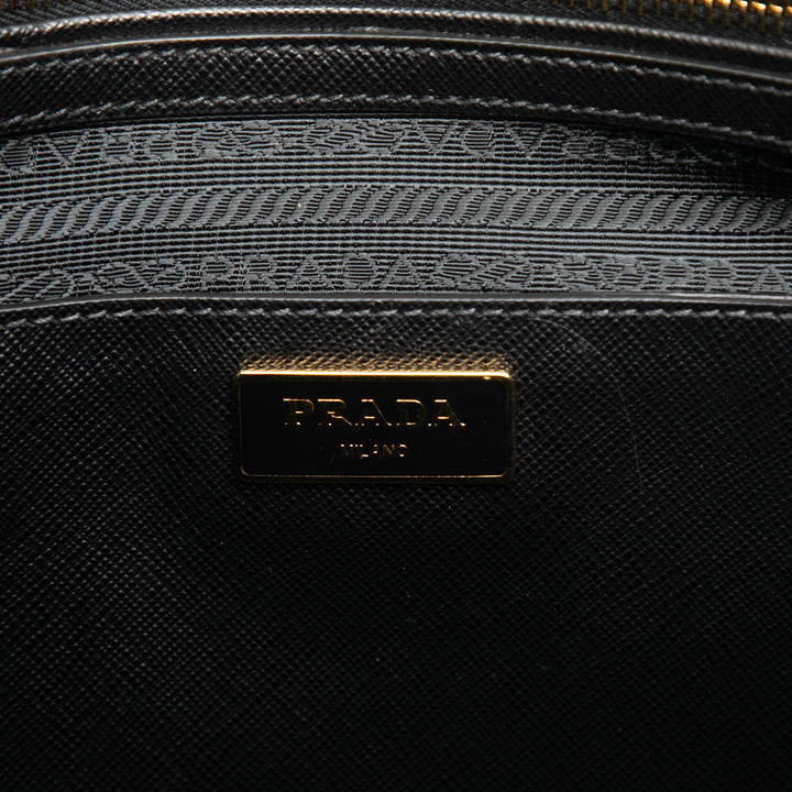Bicolore Lux Galleria Sac Moyen Saffiano Noir