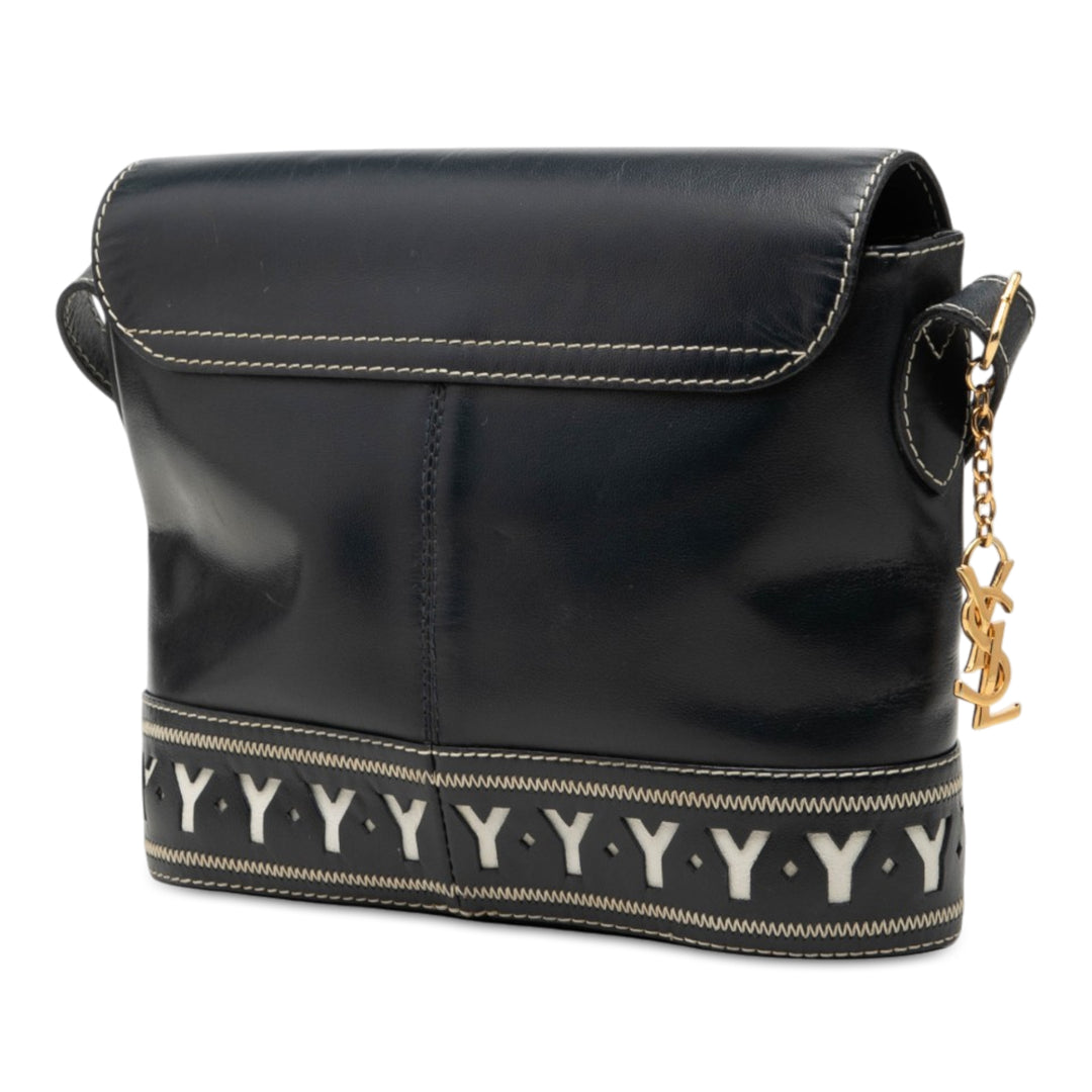 Saint Laurent Y Cutout à rabat Sac Noir