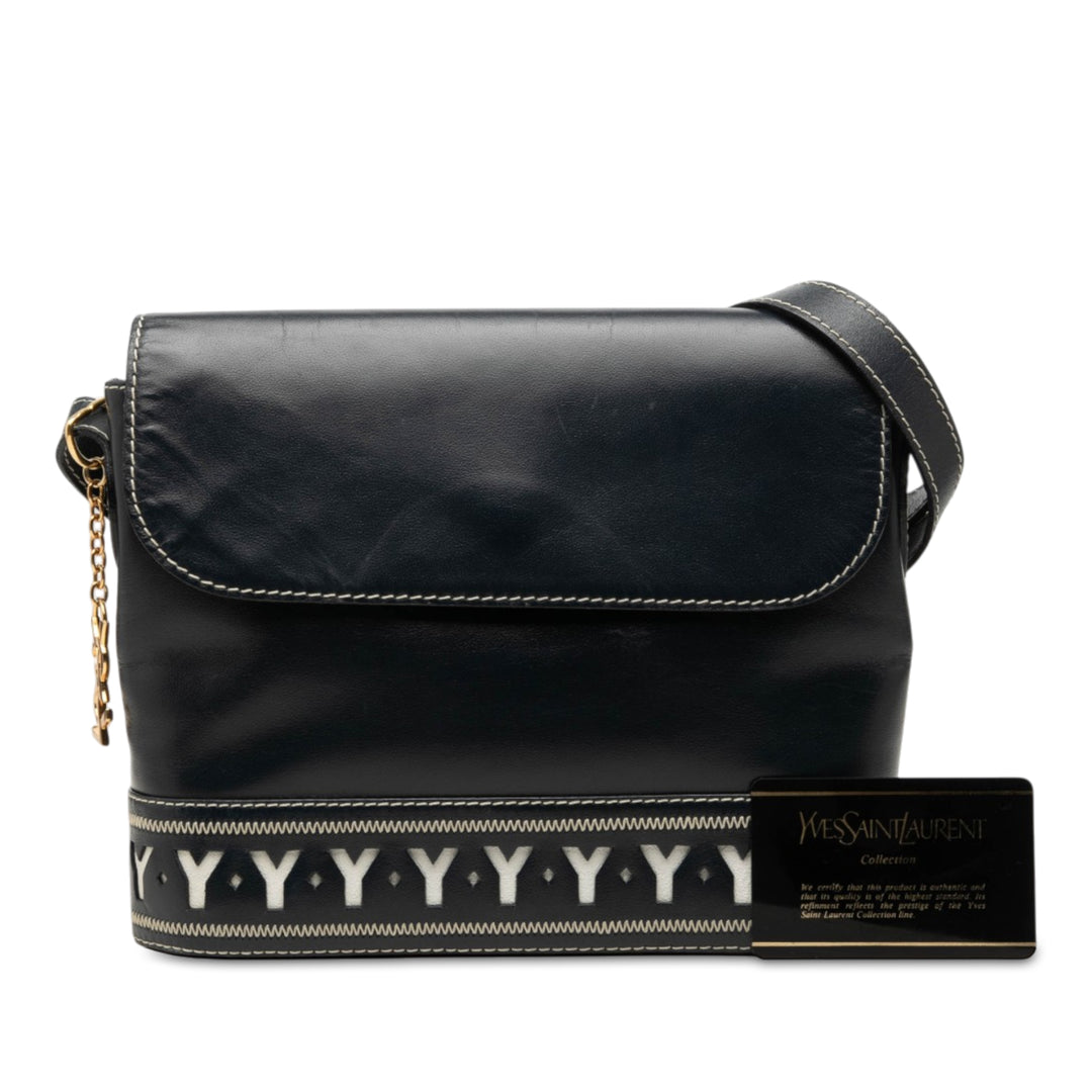 Saint Laurent Y Cutout à rabat Sac Noir