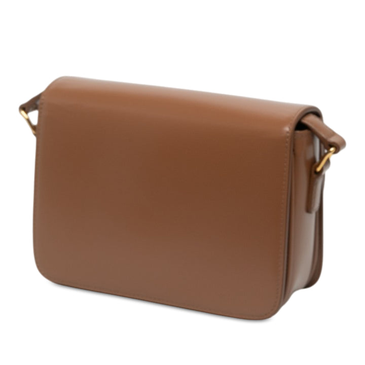 Celine Sac bandoulière brillant Triomphe Teen Cuir de veau Marron – vue 2 – GABY PARIS