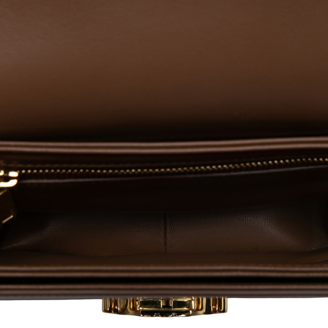 Celine Sac bandoulière brillant Triomphe Teen Cuir de veau Marron – vue 4 – GABY PARIS