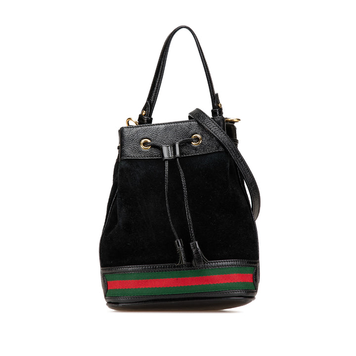 Small Suede Ophidia Bucket Black - Gaby Paris
