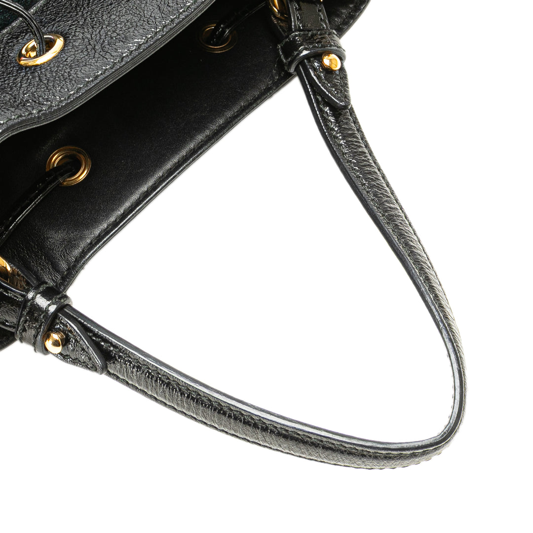 Small Suede Ophidia Bucket Black - Gaby Paris