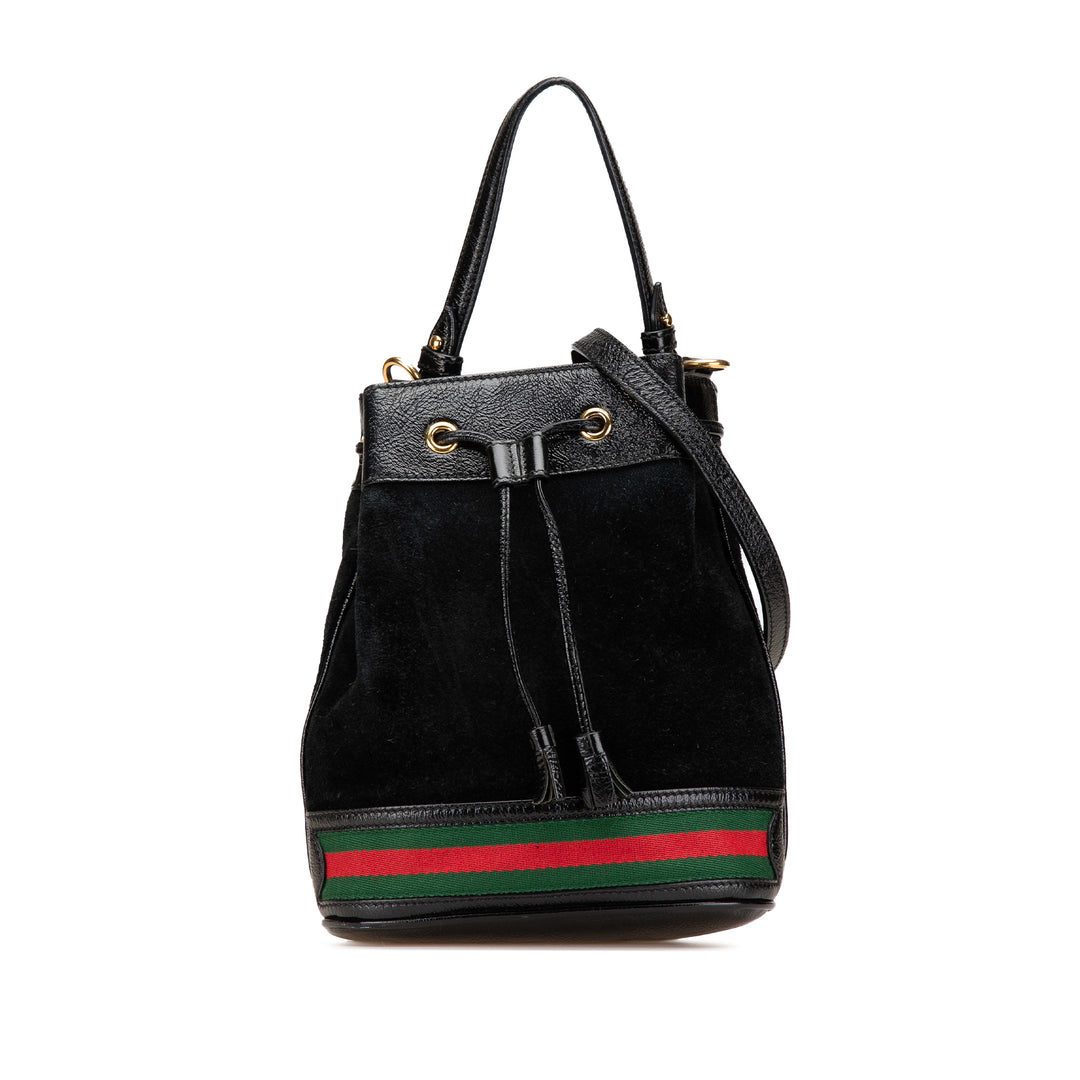Small Suede Ophidia Bucket Black - Gaby Paris