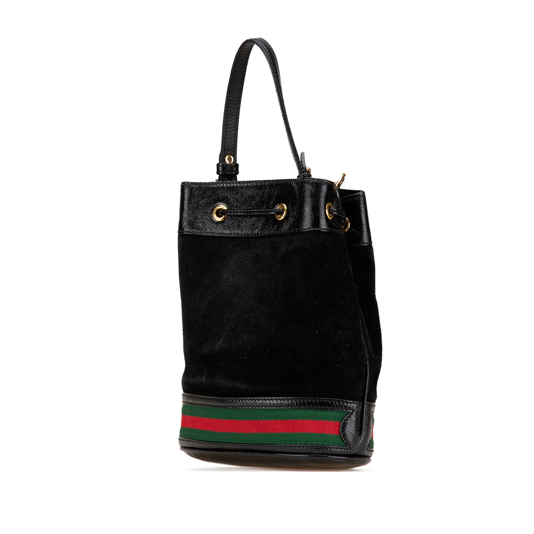 Small Suede Ophidia Bucket Black - Gaby Paris