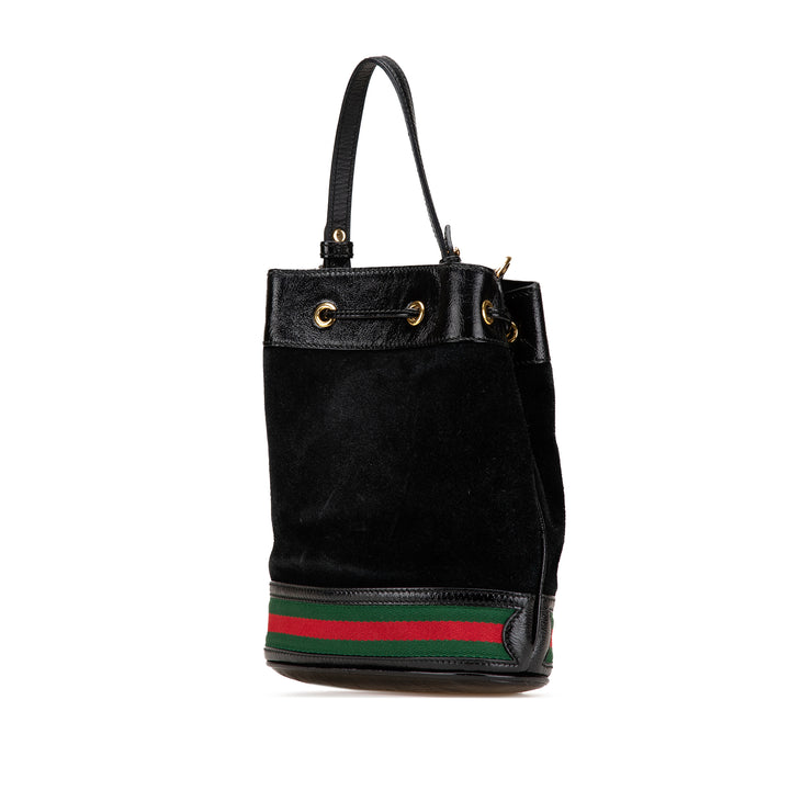 Small Suede Ophidia Bucket Black - Gaby Paris