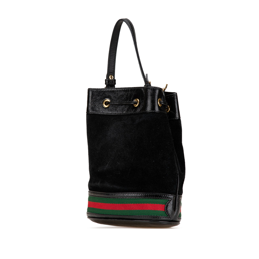 Small Suede Ophidia Bucket Black - Gaby Paris