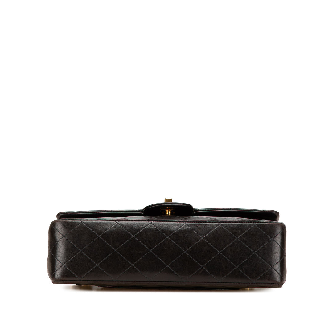 Medium Classic Lambskin Double Flap Black - Gaby Paris