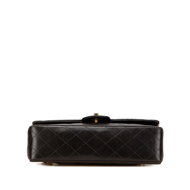 Medium Classic Lambskin Double Flap Black - Gaby Paris