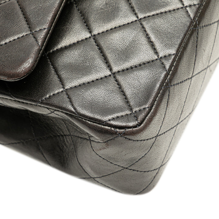 Medium Classic Lambskin Double Flap Black - Gaby Paris