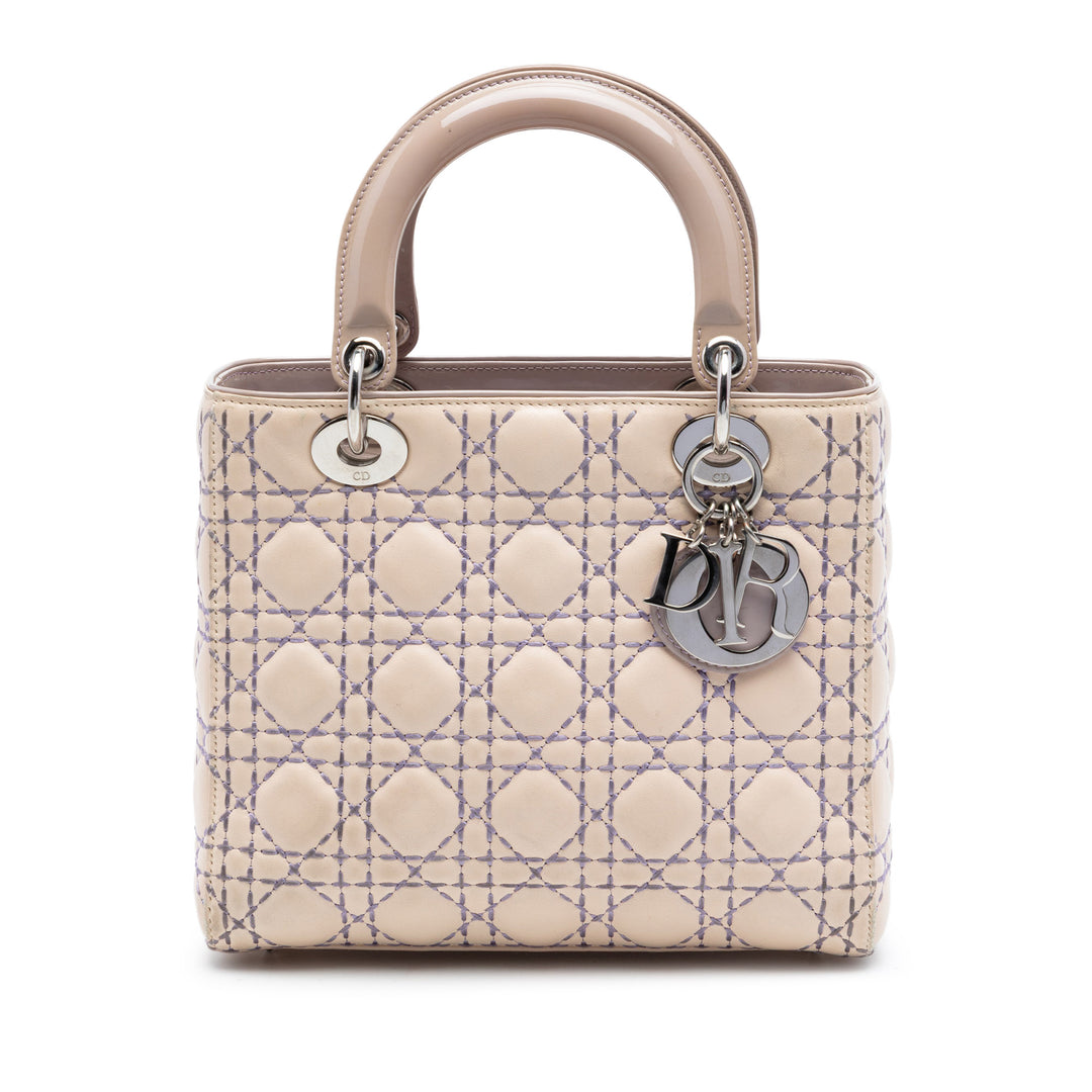 Dior Medium Cuir d’agneau Cannage Surpiqué Lady Dior