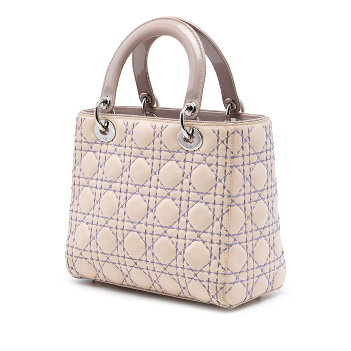 Dior Medium Cuir d’agneau Cannage Surpiqué Lady Dior