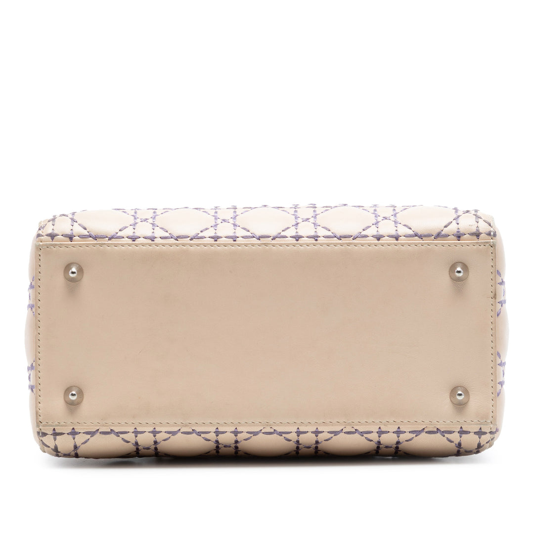 Dior Medium Cuir d’agneau Cannage Surpiqué Lady Dior