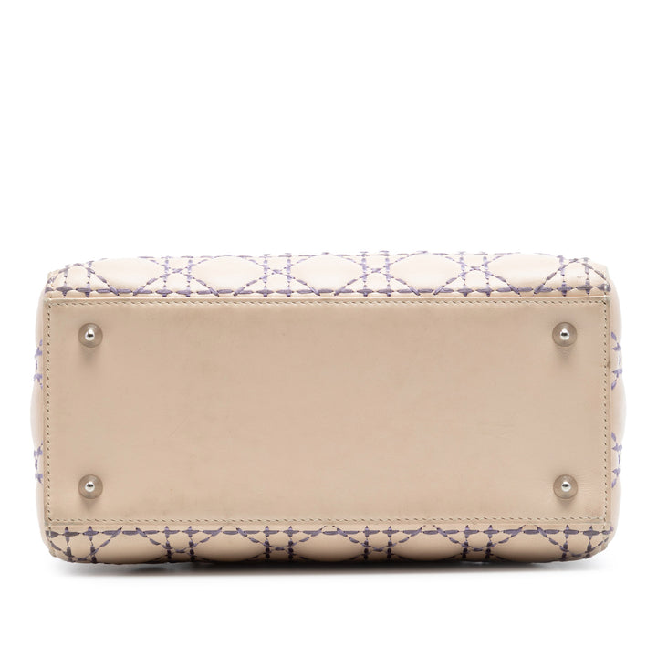 Dior Medium Cuir d’agneau Cannage Surpiqué Lady Dior