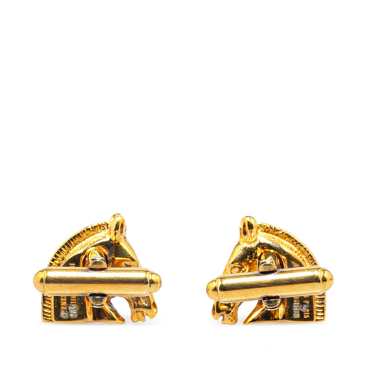 Gold Plated Cheval Cufflinks Gold - Gaby Paris