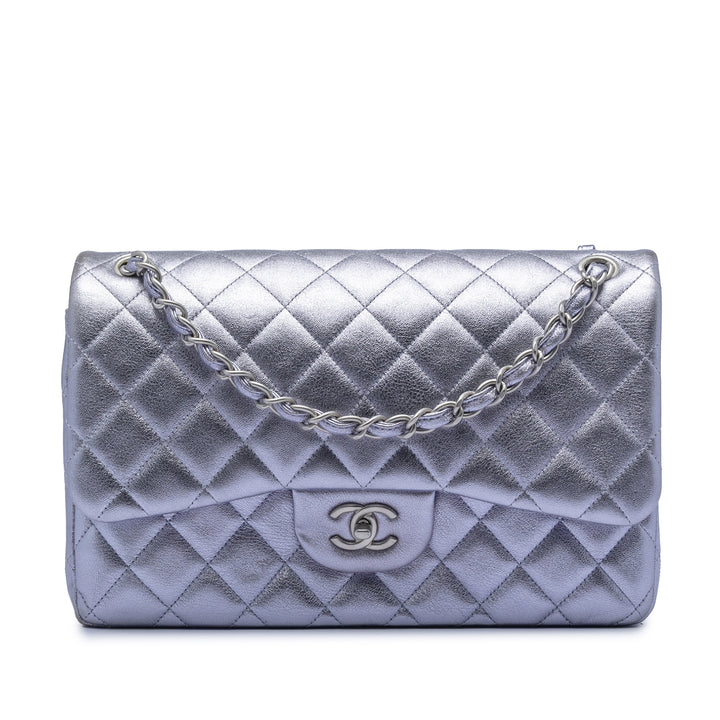 Chanel Jumbo Classic Metallic Cuir d’agneau Double rabat