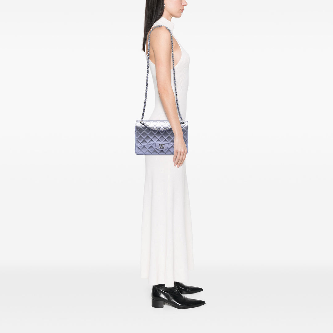 Chanel Jumbo Classic Metallic Cuir d’agneau Double rabat