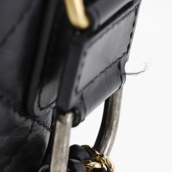 Matelassé Gabrielle Hobo Petit Cuir d'agneau Noir
