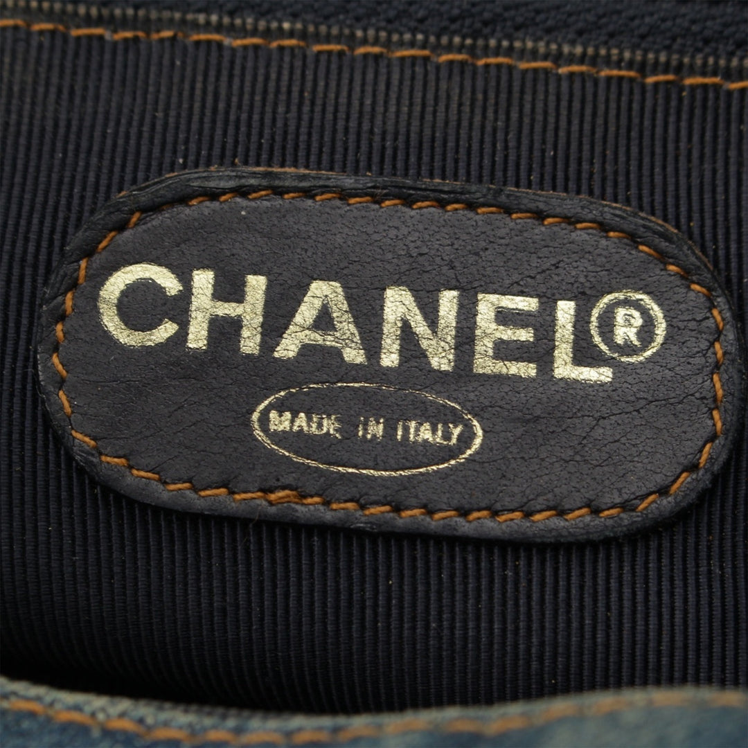 CC Matelassé Resin Bague Poignée Sac seau Jean Bleu