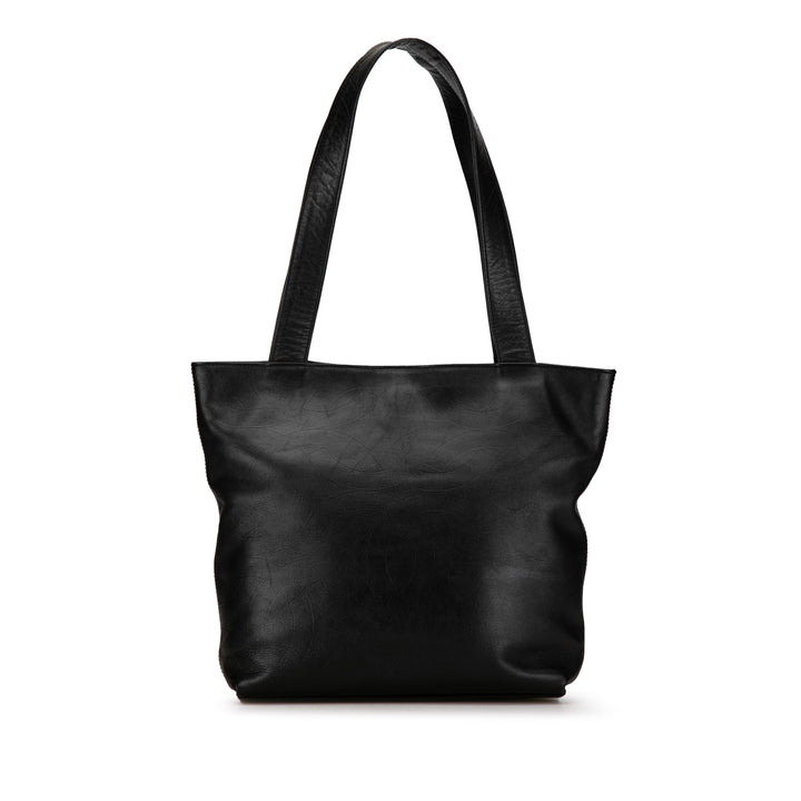 Embossed Lambskin CC Tote Black - Gaby Paris