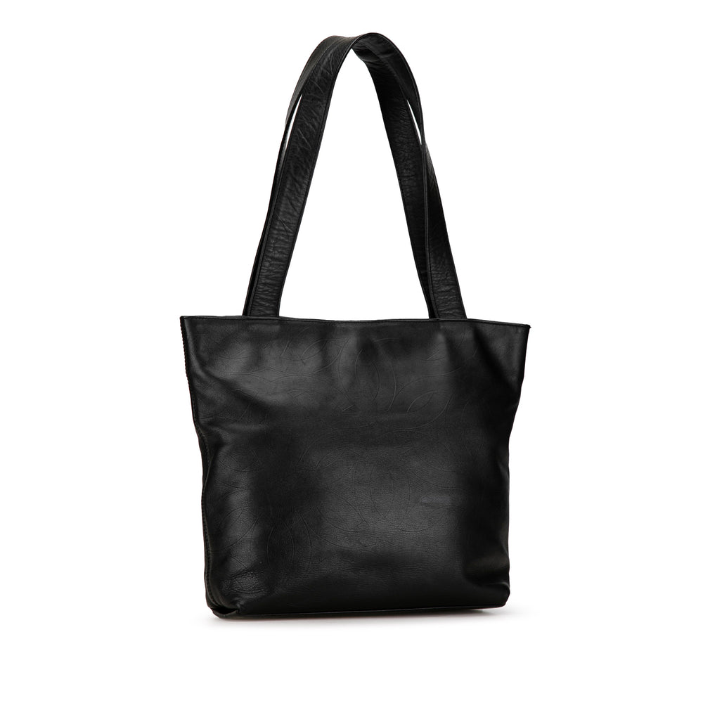 Embossed Lambskin CC Tote Black - Gaby Paris