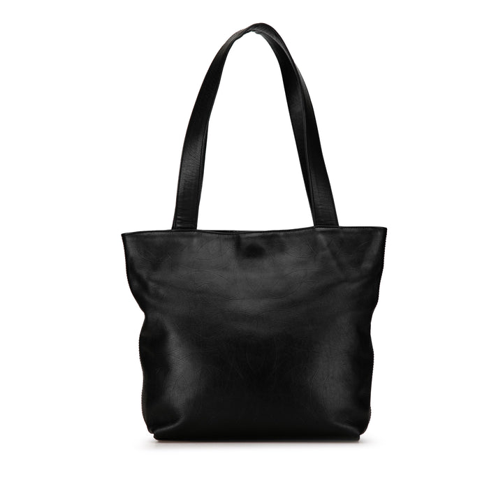 Embossed Lambskin CC Tote Black - Gaby Paris