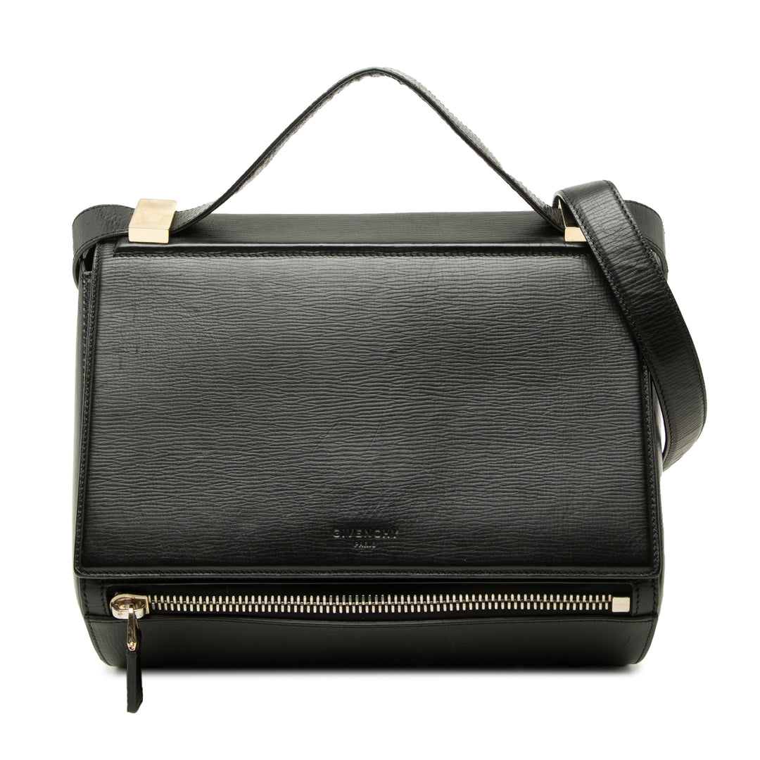 Givenchy Sac bandoulière grainé Pandora boîte Moyen Cuir de veau grainé Noir – vue principale – GABY PARIS
