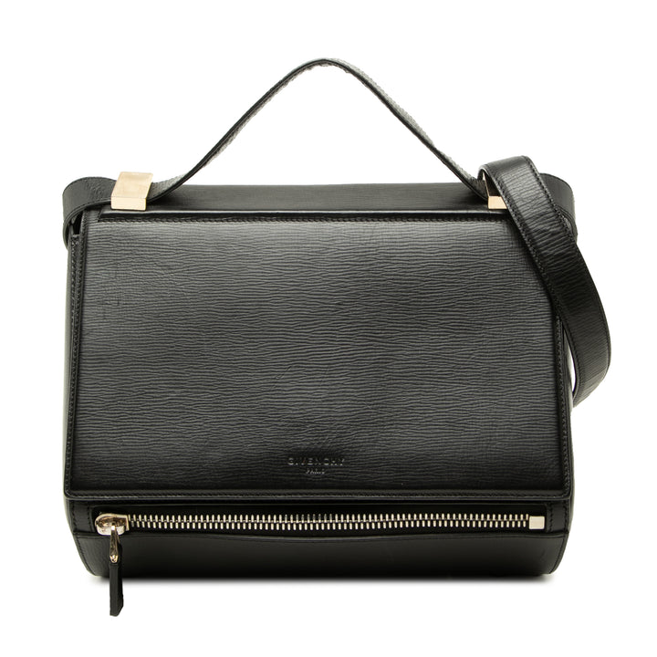 Givenchy Sac bandoulière grainé Pandora boîte Moyen Cuir de veau grainé Noir – vue principale – GABY PARIS