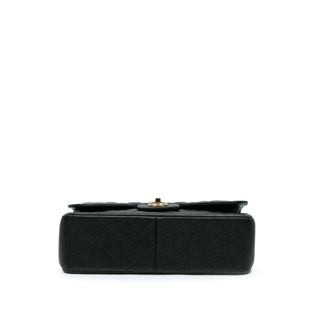 Jumbo Classic Caviar Double Flap Black - Gaby Paris