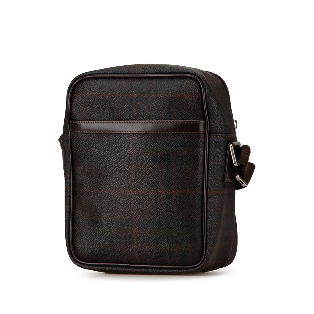 Burberry Smoke Check Coated Toile Sac porté croisé