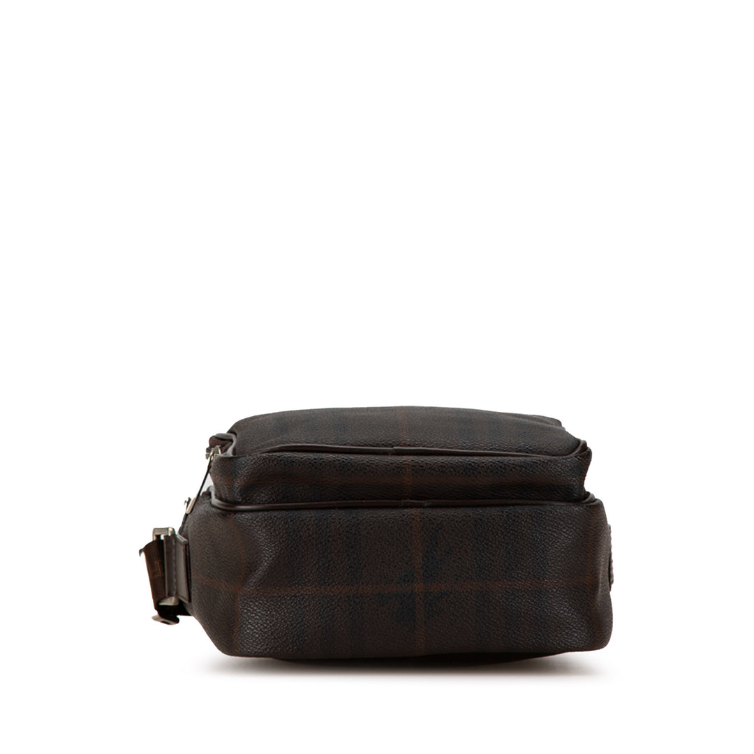 Burberry Smoke Check Coated Toile Sac porté croisé